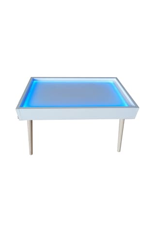 Damla Toys Montessori Ahşap Çocuk Işıklı Aktivite Oyun Masası Beyaz