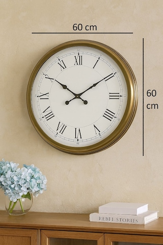 60 Cm Eskitme Metal Retro Duvar Saati