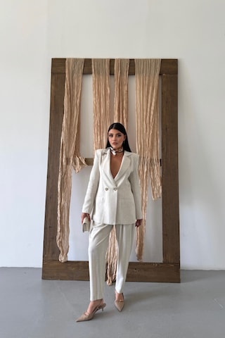 Moderie Butik Keten Ceket - Pantolon Takım - Ham Ham