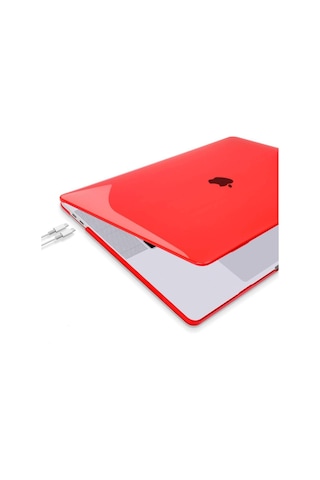 13" Apple Uyumlu MacBook Pro M2 A2686 Kristal Kırmızı Koruyucu + Ekran Filmi