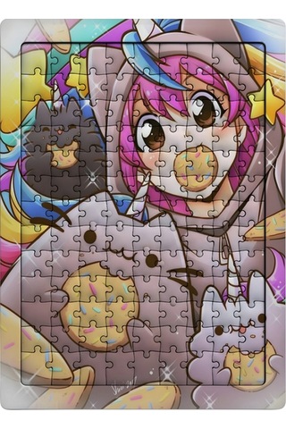 Ghostbastır Design Pusheen 99 Parça Ayaklı Puzzle Dekoratif Çocuk Yapbozu 048