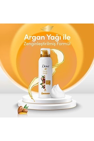 Argan Yağı Duş Köpüğü,10 Kat Daha Yoğun Köpüğe Sahip Kremsi Formül, 200 Ml, Beyaz Diğer