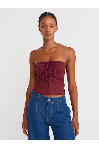 Dilvin 31984 Büzgülü Top-bordo Bordo