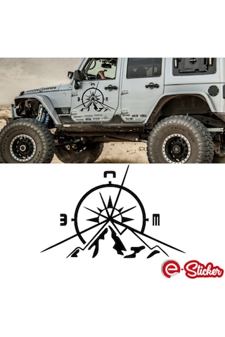 2 Adet Pusula Dağ Off Road Oto Sticker Araba Sticker