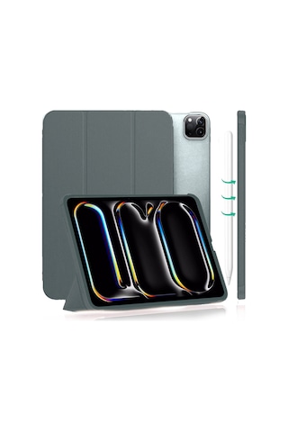 Apple Uyumlu iPad Pro 11 Inç M4 2024 Kılıf Flip Smart Standlı Akıllı Kapak Uyku Modlu Smart Cover Case Kapaklı Kılıf