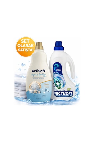 Sıvı Çamaşır Deterjanı Beyaz Ve Okyanus Ferahlığı Yumuşatıcı Set 1500 + 1500 Ml.