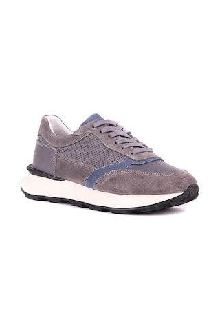 Shoetyle - Hakiki Deri Gri Renk Günlük Erkek Sneaker - 250-3000 -1585