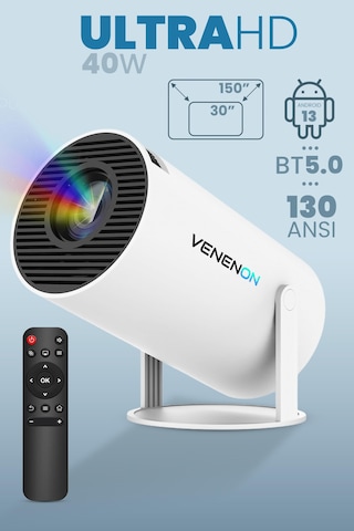 Taşınabilir Akıllı Sinema Projeksiyon Cihazı Projektör Ekran Yansıtma Wifi Bluetooth 5.2 Sinema 502