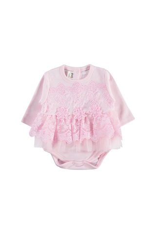Civil Baby Fırfır Tüllü 3-12 Ay Çıtçıtlı Badi - Pembe