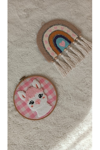 El Yapımı Gökkuşağı & Lama Tablo Set