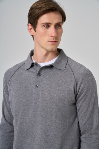 Morven Erkek Gri Trend Core Spun Polo Yaka Dynamic Fit Rahat Kesim Triko 26kc017009100 Gri Gri