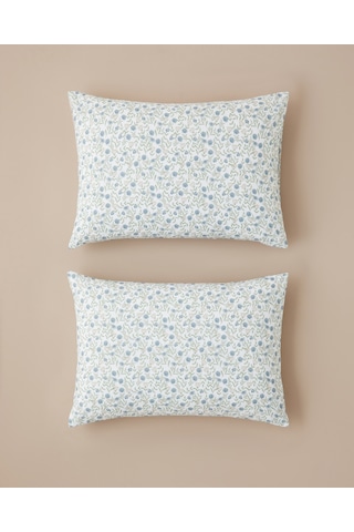 English Home Botanica Kolay Ütülenir 2'li Yastık Kılıfı 50x70 Cm Mavi - Yeşil
