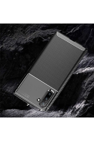 Samsung Uyumlu Galaxy Note 10 Kılıf Karbon Silikon Case