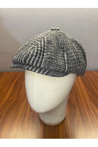 Hamze Peaky Blinders Vintage Model Ekoseli Kışlık Kasket Şapka Siyah