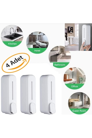 Yeni Model Sabunluk 350 Ml Duvara Monte Sıvı Sabunluk Beyaz Renk