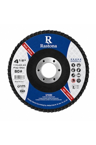 Rastona Flap Disk Zımpara 115x22.23mm 80 10 Adet Rastona Flap Disk Zımpara 115x22.23mm 80 10 Adet