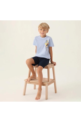 Arnetta 2989c Erkek Çocuk Bermuda Pijama Takım Mavi