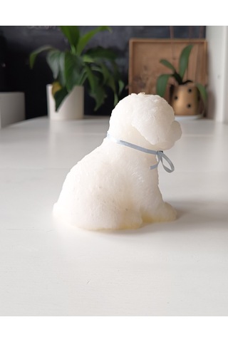 Köpek Figürlü Mum Beyaz 12 Cm