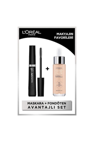 L'Oréal Paris Telescopic Lift Maskara & True Match Nude Fondöten Serum 0.5-2 Very Light - Makyajın Favorileri Seti pktmkyjfvrlrst-9584 0