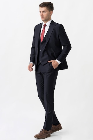 White Stone Piacenza Ty2002 Slim Fit 6 Drop Düz Takım Elbise Laci - 58 Lacivert