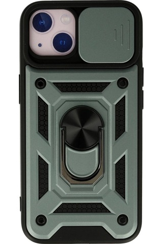 Mepa Apple, Uyumlu iPhone 15 Kılıf Pars Lens Yüzüklü Silikon - Yeşil Najmaddin standart