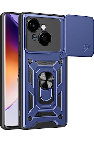 Teleplus Tecno Spark Go 1 2025 Kılıf Magnetik Standlı Kamera Korumalı Slide Sürgülü Cover Kapak