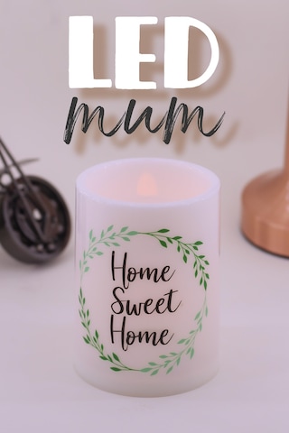 Çelenk Led Mum Bardak Tipi Pilli Dumansız Alevli Dekoratif Yapay Mum Işıldak Dekor Lambası 10 Cm