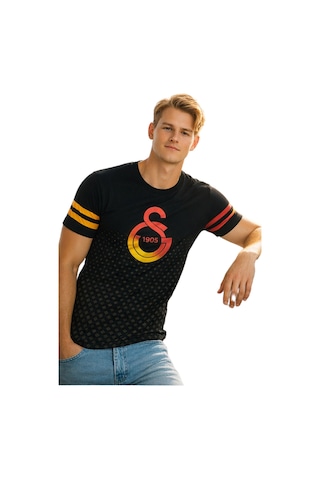Galatasaray Lisanslı Siyah Basic Ve Siyah Logo Baskılı T-shirt Hediyeli Siyah
