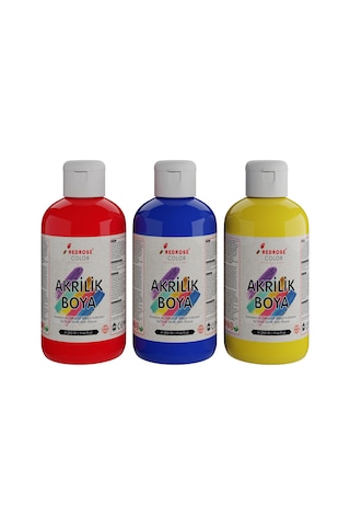 Kırmızı-mavi-sarı Akrilik Boya 3'lü Set 3x250gr 0.25 KG