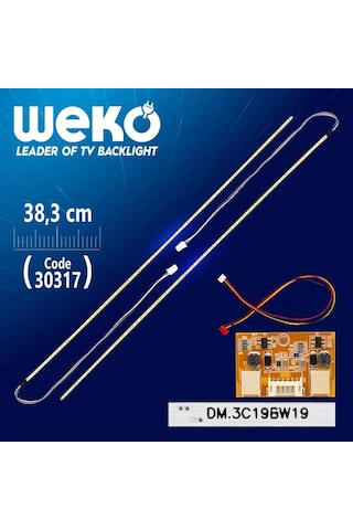 19'' Inch 38.3 Cm 54 Ledli 12v Universal Monitör E-led Çift Led-sürücü-kablo Takımı Wk-0140