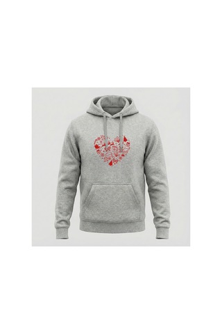North Whiskers Yılbaşı Temalı Unisex Kapüşonlu Sweatshirt Gri - 816057068 Gri - 816057068 Gri