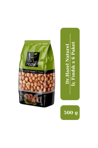 Drhazel Naturel Çiğ İç Fındık 500 G X 6 Paket 500 G
