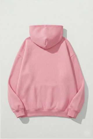 Uyguntarz Unisex Yumuşak Dokulu Anne Oluyorsun Baskılı Tasarım Oversize 3 İplik Hoodie Sweatshirt Pembe