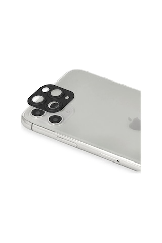 Newface Apple Uyumlu iPhone 11 Pro Max Pers Alüminyum Kamera Lens Glblseme - 5 - Siyah