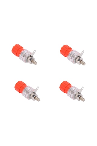 Şeffaf 4mm Büyük Boy Banana Born Klemens, 24a, 4 Adet, Kırmızı, Ic-240b