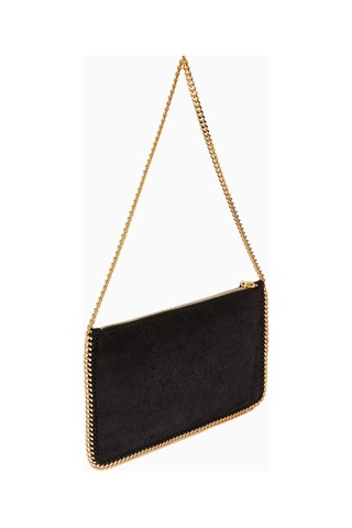 Stella Mccartney Falabella Shaggy Deer, Vegan Deri Diamond-cut Zincirli Lüks Pochette Çanta Omuz Çantası Siyah