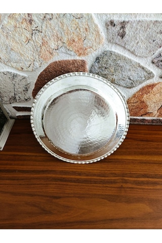 Modabakır Bakır Supla, Servis Tabak 27 Cm Model:098999873 Gümüş