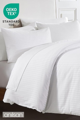 Çizgili Saten Tek Kişilik Nevresim Takımı 83 Tel, Çarşaf, Nevresim Ve Yastık Kılıfı