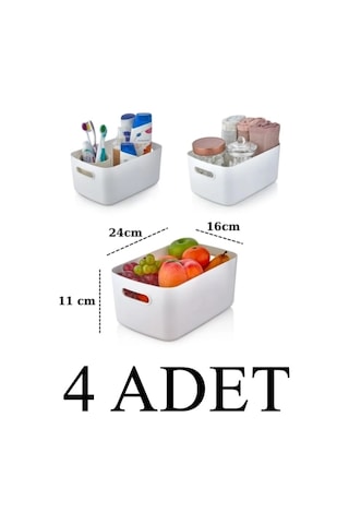 4 Adet 3.5 Lt Dolap Içi, Buzdolabı Düzenleyici, Banyo Organizer Sepet