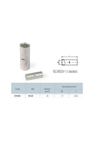 25 Mm2 Bakır Ek Muf 10 Adet