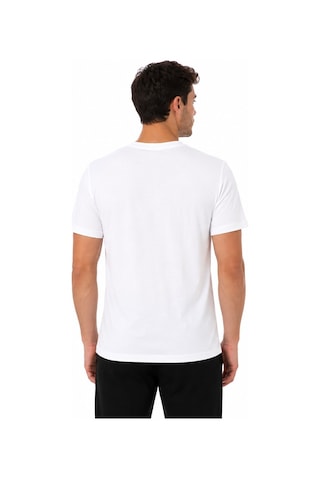 Tommy Life Erkek Beyaz Bisiklet Yaka Tshirt
