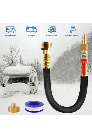 Tenfowee Karavan Kışlık Donanım Seti: 12 İnç Hava Kompresörü İçin Altın Renkli Metal Hızlı Bağlantı Adaptörü