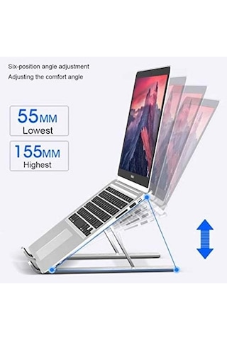 Aorus 17 Kompakt Quickswitch Dizüstü Bilgisayar Standı, Çok Açılı Görüntüleme Katlanabilir Yükseltici Metalik Gümüş