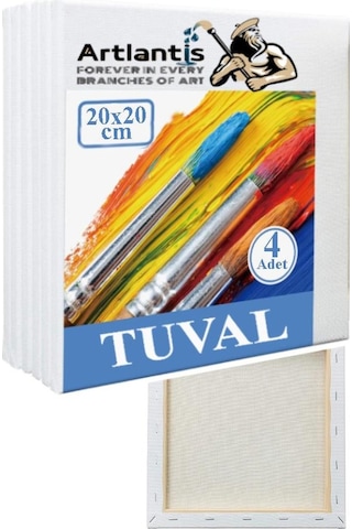 Tuval 20x20 Cm Astarlı Kare Tuval 4 Adet Resim Küçük Tuvali 20 20 Cm Tual Akrilik Boya Yağlı Boya İçin İdeal