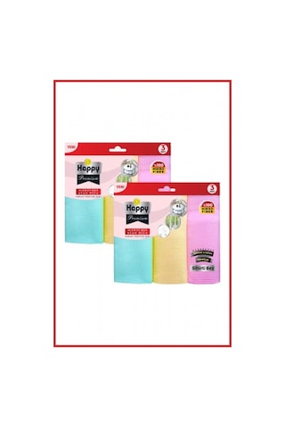 Happy Mikrofiber Premium Sihirli Cam Bezi 2 x 3'lü