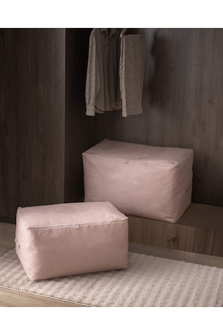 Madame Coco Çiçek Desen Baskılı 2'li Hurç - Pudra 8684427147702 Pudra