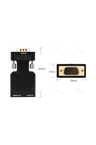 Vga To Hdmı Kablosu 4501A Çevirici Dönüştürücü Görüntü Adaptor Se