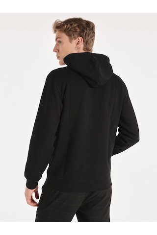 Colin's Colins Regular Fit Baskılı Kapüşonlu Siyah Erkek Sweatshirt Cl1059894 Siyah