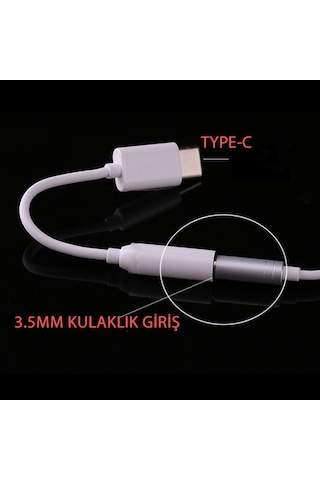 Type-C 3.5Mm Kulaklık Dönüştürücü Aparat Aux Çevirici Adaptör