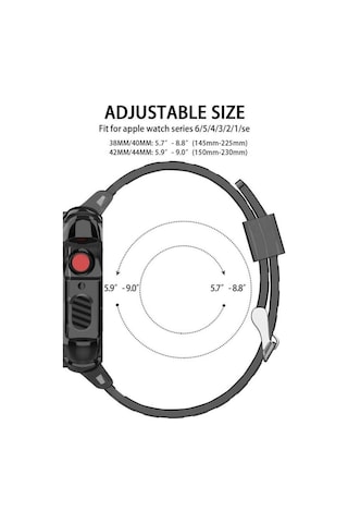 Koodmax - Apple Uyumlu Watch Spor Kordon Kayış 1 2 3 4 5 6 7 8 Se Kasa Koruma 38mm 40mm 41mm